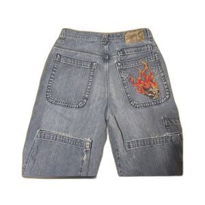 Vintage JNCO Pants 90's Flaming Skull Old School Skater 30"x31" Streetwear Y2K